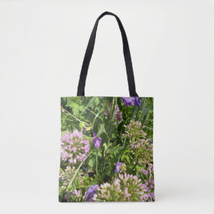 Saco Tote Jardim de Flores Silvestres Roxas   Flor