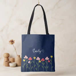 Saco Tote Jardim Floral, Saco Tote Flor Silvestre