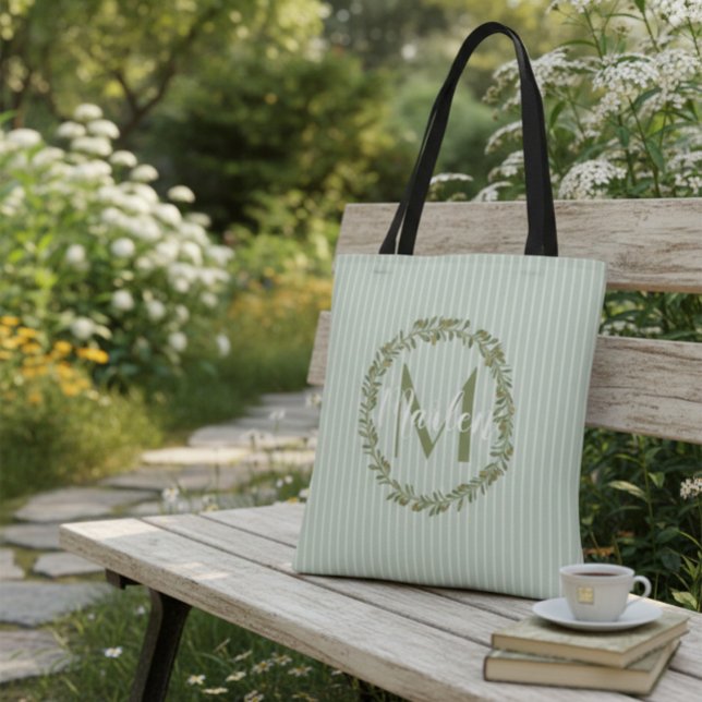 Saco Tote Monograma com Coroa de Oliveira Personal (Criador carregado)