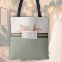 Saco Tote Noiva Boho Moderno Presente Verde Sage