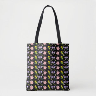 Saco Tote Padrão Botânico de Flor Silvestre Estéti