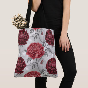 Saco Tote Peônia Desenhada à Mão – Crâmar Elegante