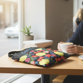 Saco Tote Personalizado com Padrão de Frutas Verme