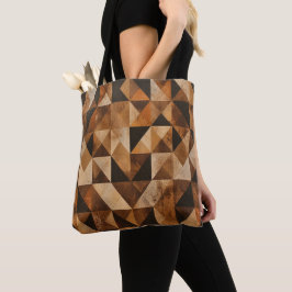 Saco Tote Personalizado com Padrão de Madeira Geom