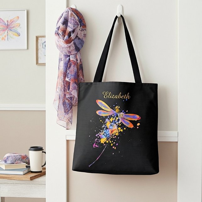 Saco Tote Personalizado com respingos de Libélula (Criador carregado)