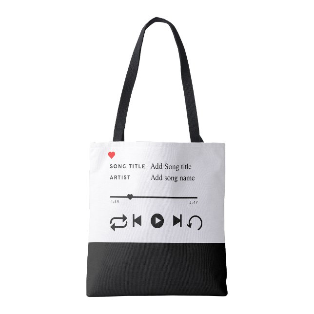 Saco Tote Personalizado de Velharias Favoritas  (Favorite Song shopping Book Tote Bag)