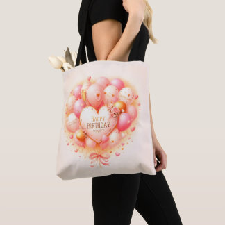 Saco Tote Personalizado Feliz Aniversário Balão Co