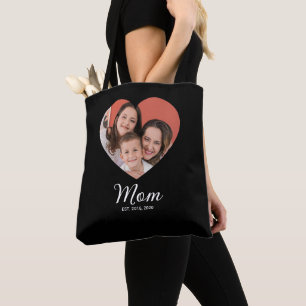 Saco Tote Preto com Rótulo Estabelecido pela Mamãe