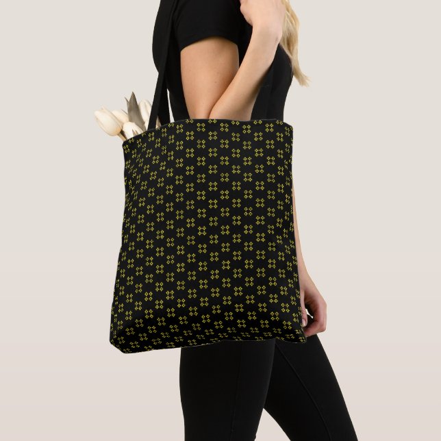 Saco Tote Preto e Amarelo (Close Up)