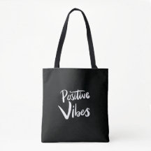 Saco Tote Preto Positive Vibes – Minimalista