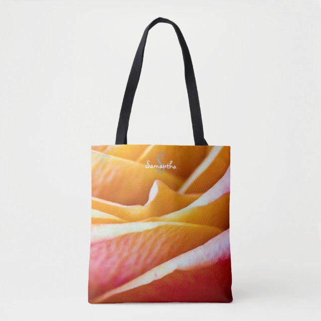 Saco Tote rosa laranja (Frente)