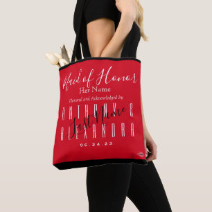 Saco Tote Rótulo de Champanhe Dama de Honra HAMbyW