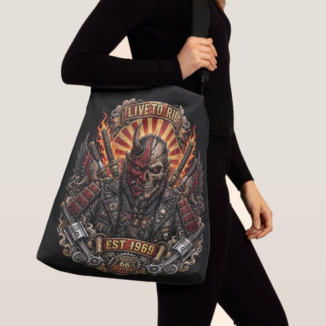 Saco Tote Samurai Oni Para Mulheres Motoqueiras (Close Up)