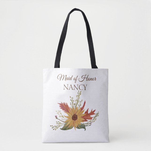 Saco Tote Sunflower Autumn Dama de Honra (Frente)