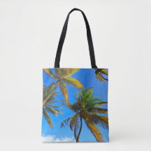 Saco Tropical Palm Tree Tote - Víblias Costeiras