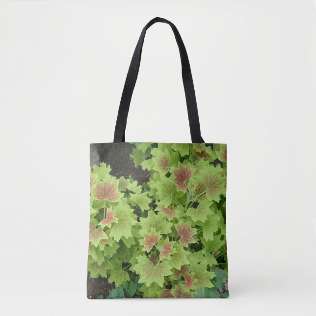 Saco Vermelho Verde Folha Tote (Frente)