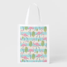 A bolsa de compra reusável do flamingo
