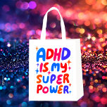 Sacola Ecológica ADHD é a minha super poderosa e alegre carta de bo<br><div class="desc">A mão fez design para você! Personalize com seu próprio texto ou altere as cores. Procure mais cores e designs no meu compro ou me avise se você quer algo personalizado!</div>