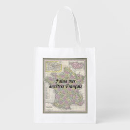 Sacola Ecológica Eu Amo Meus Ancestrais Franceses | Saco reutilizáv