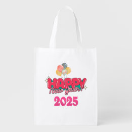 Sacola Ecológica Feliz ano novo 2025 bolsa de compra