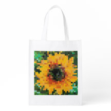 Girassol em pixel art ousado com amarelo e verde