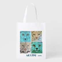 Grande Gatos Exóticos Selvagens Bolsa reutilizávei