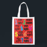 Sacola Ecológica Hanukkah Crazy Noites Tote Bag<br><div class="desc">Noites malucas de Hanukkah, saco branco de dois lados. Todos os elementos design podem ser editados. Todo o texto editável pode ser excluído e substituído por sua própria mensagem. Use a cor, o tamanho e o estilo da sua fonte favorita. Feliz Hanukkah/Chanukah! Estilo: Bag Reutilizável Vá verde e salve o...</div>