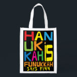 Sacola Ecológica Hanukkah É Funukkah Bag<br><div class="desc">Hanukkah É Funukkah, saco branco de dois lados. Todos os elementos design podem ser editados. Todo o texto editável pode ser excluído e substituído por sua própria mensagem. Use a cor, o tamanho e o estilo da sua fonte favorita. Feliz Hanukkah/Chanukah! Estilo: Bag Reutilizável Vá verde e salve o planeta...</div>