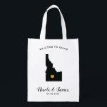 Sacola Ecológica Idaho Wedding Bag Black and Dourado Bolsa<br><div class="desc">Preencha este saco de boas-vindas com guloseimas favoritas para os seus hóspedes aproveitarem quando chegarem a Idaho!</div>
