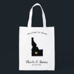 Sacola Ecológica Idaho Wedding Bag Black and Dourado Bolsa<br><div class="desc">Preencha este saco de boas-vindas com guloseimas favoritas para os seus hóspedes aproveitarem quando chegarem a Idaho!</div>