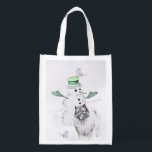 Sacola Ecológica Keeshond Christmas Snowman Pinting Art<br><div class="desc">Retrato original de Cachorro Snowman de Natal Keeshond. Especializamo-nos em arte original engraçada e engraçada. Comprar isto para si próprio ou como um presente excelente para os teus amigos de Keeshond. Seja criativo - clique em PERSONALIZAR para adicionar/remover/alterar texto, redimensionar a imagem, alterar as cores ou qualquer outra coisa que...</div>