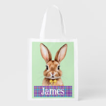 Nome Personalizado Boys Easter Bunny Green