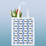 Sacola Ecológica Padrão de logotipo Promocional de marca comercial<br><div class="desc">Design de padrão de marca de logotipo simples para promover a lealdade à marca e promover sua pequena empresa. Substitua o logotipo pelo seu e altere a cor de fundo na Ferramenta Design para personalizar. Excelente para seu funcionarios e funcionários, para usar em sua empresa e dar a seus clientes...</div>