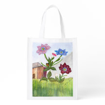 Pintura por Aquarela de Flores e Borboleta