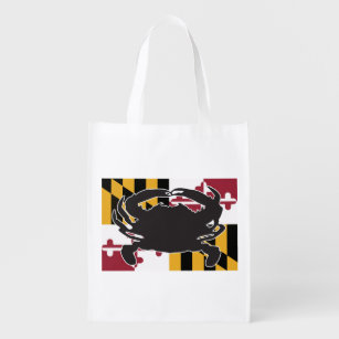 Sacola Ecológica Saco reusável da bandeira/caranguejo de Maryland
