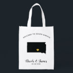 Sacola Ecológica South Dakota Wedding Bag, Black e Dourado<br><div class="desc">Preencha este saco de boas-vindas com guloseimas favoritas para os seus hóspedes apreciarem quando chegarem à Dakota do Sul!</div>