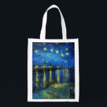 Sacola Ecológica Starry Night Over the Rhone por Vincent Van Gogh<br><div class="desc">Starry Night Over the Rhone, por Vincent Van Gogh. Esta é uma antiga obra-prima do pintor mestre holandês Vincent Van Gogh. Esta pintura fina tem uma cor bela, vibrante e saturada. Vincent Van Gogh era um pintor impressionista holandês. Esta pintura foi pintada nas margens de Rhone, na França. Esta imagem...</div>