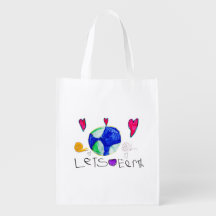 Vamos amar a bolsa de compra reutilizável da Terra