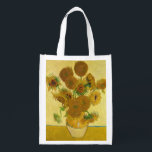 Sacola Ecológica Vincent van Gogh - Vase com Quinze Girassóis<br><div class="desc">Vase com Quinze Girassóis / Vase avec quinze Tornesols - Vincent Van Gogh,  agosto de 1888 - Girassóis versão 1888 (F454)</div>