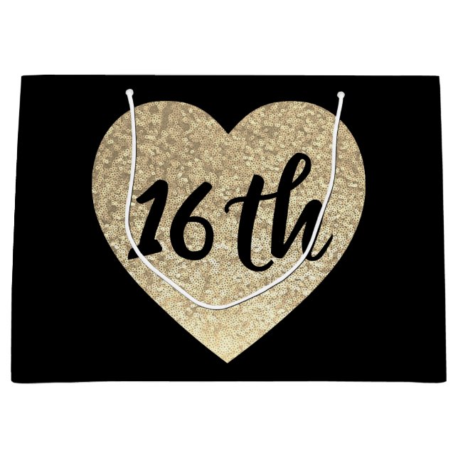 Sacola Para Presentes Grande 16o saco do presente de aniversário (Frente)