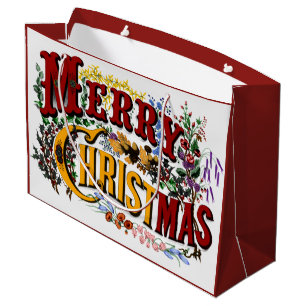 Sacola Para Presentes Grande 1876 Feliz Natal Colorido
