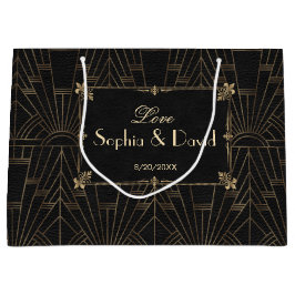 Sacola Para Presentes Grande 1920 Real Fleur-de-Lis Art Deco Casamento