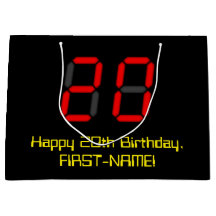 20 Aniversário: Estilo de Relógio Digital Vermelho