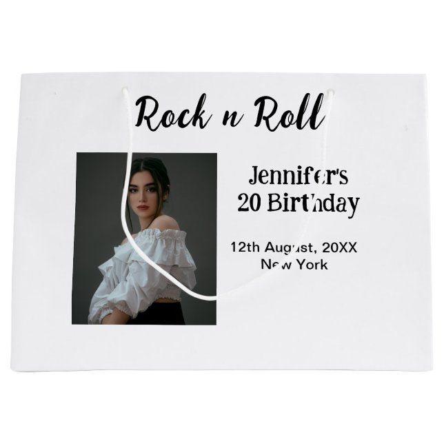 Sacola Para Presentes Grande 20 do Rock n roll (Frente)