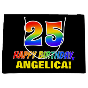 Sacola Para Presentes Grande 25 Aniversário: Negrito, Divertido, Simples, Arco