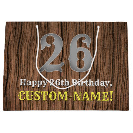 Sacola Para Presentes Grande 26.º aniversário: Country Western Inspirou Olhar, 