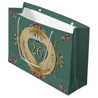Sacola Para Presentes Grande 26/Qualquer Aniversário de Casamento