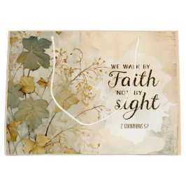 Sacola Para Presentes Grande 2 Corinthians 5:7 Caminhamos por Faith Bíblia Vers