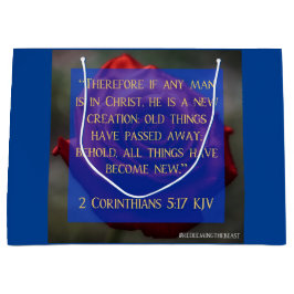 Sacola Para Presentes Grande 2 Corintianos 5:17 Rejeitando a bolsa de presentes