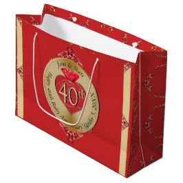 Sacola Para Presentes Grande 40º/15 Ruby Vermelho